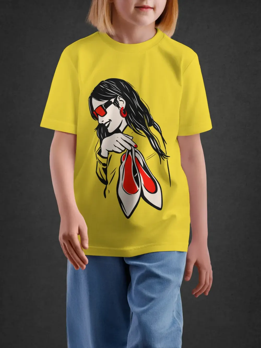 Tshirt for Girls Fashion Sketch 11-16Y Fun Tee in Yellow