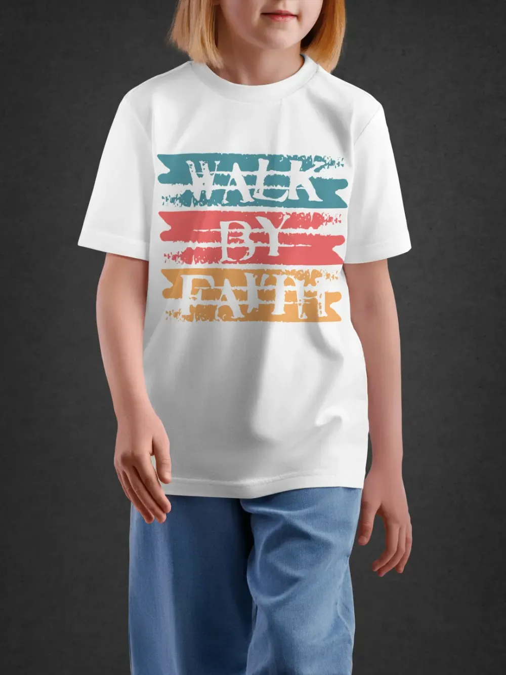 tshirt for boys, Tshirt for Boys Walk By Faith 11-16Y Inspiring Te by LAMBLILY