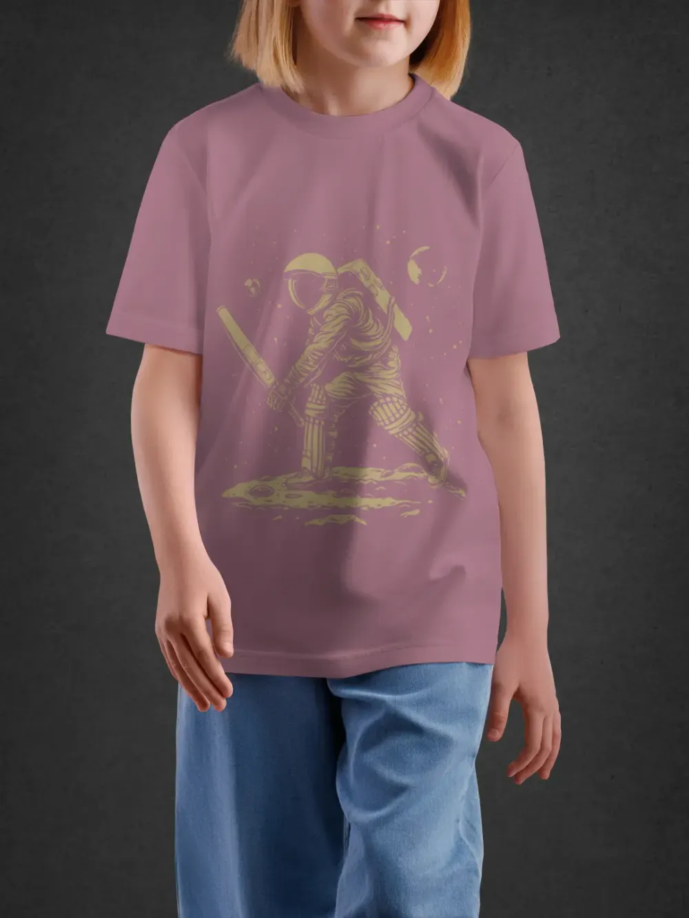 Tshirt for Boys Space Cricketer 11-16Y Dynamic Te in Pink