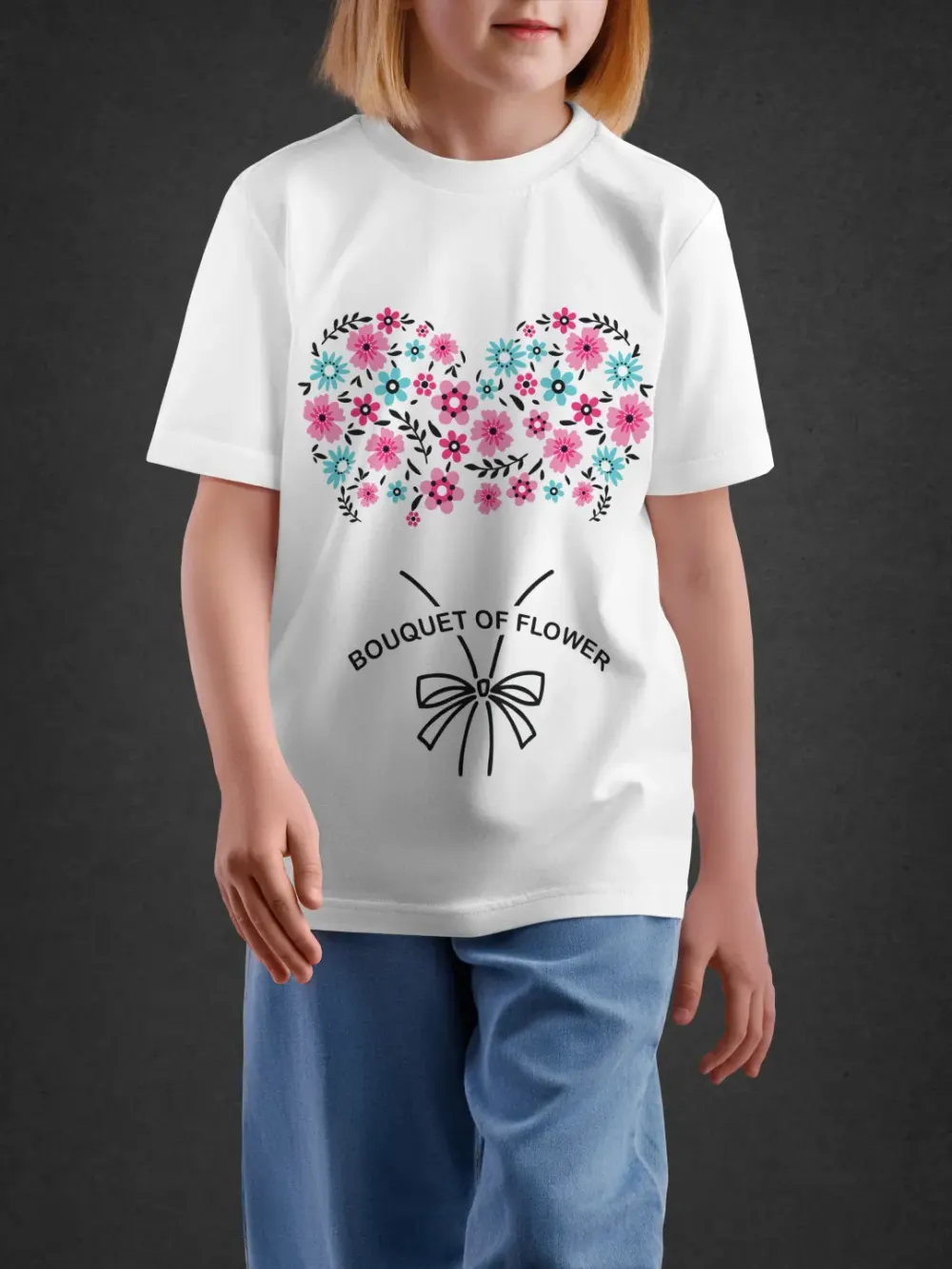 tshirt for girls, Tshirt for Girls Beautiful Bouquet 7-12Y Lovely T by LAMBLILY