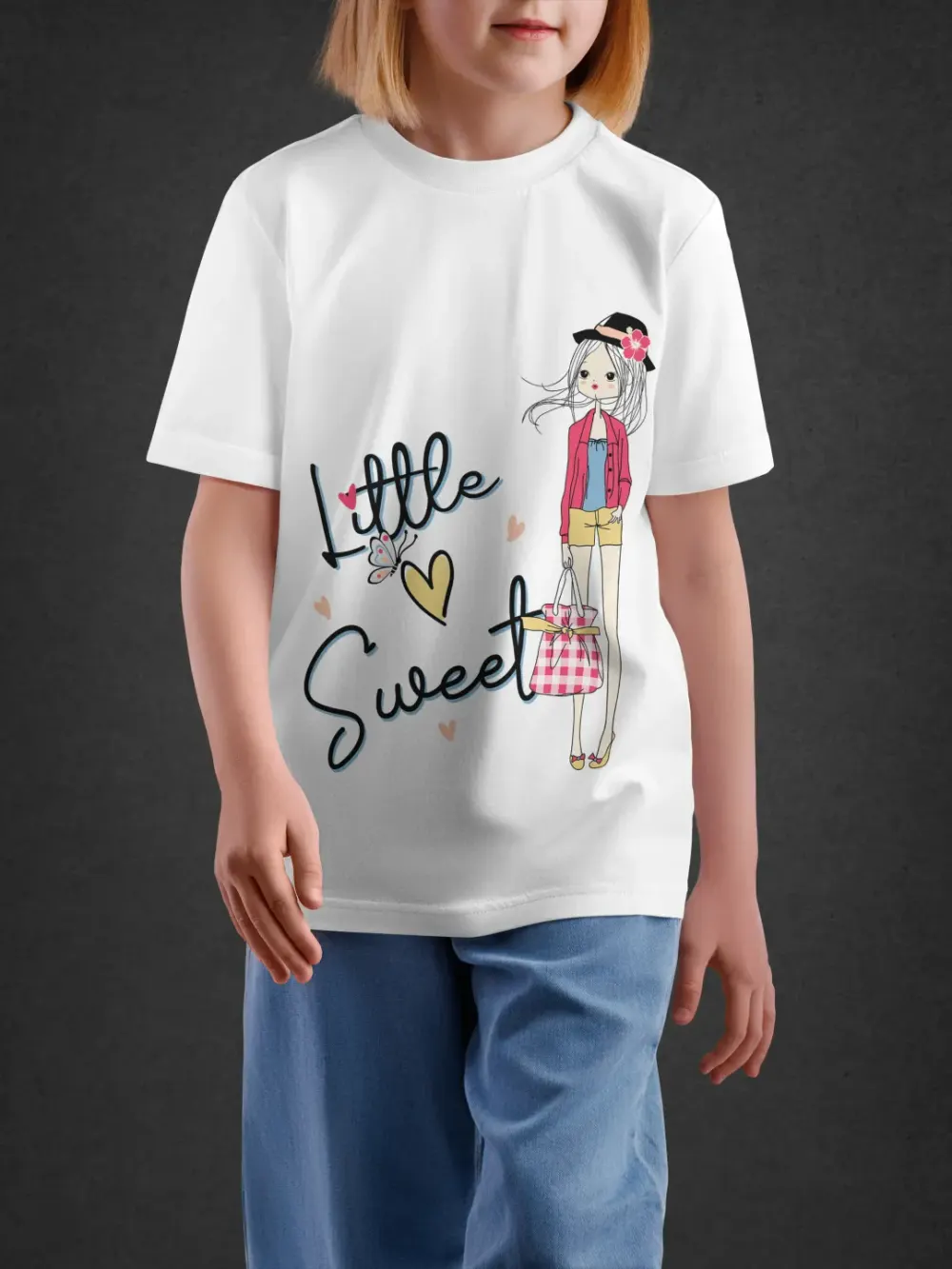 tshirt for girls, Tshirt for Girls Little Sweet 7-12Y Charming Tee by LAMBLILY