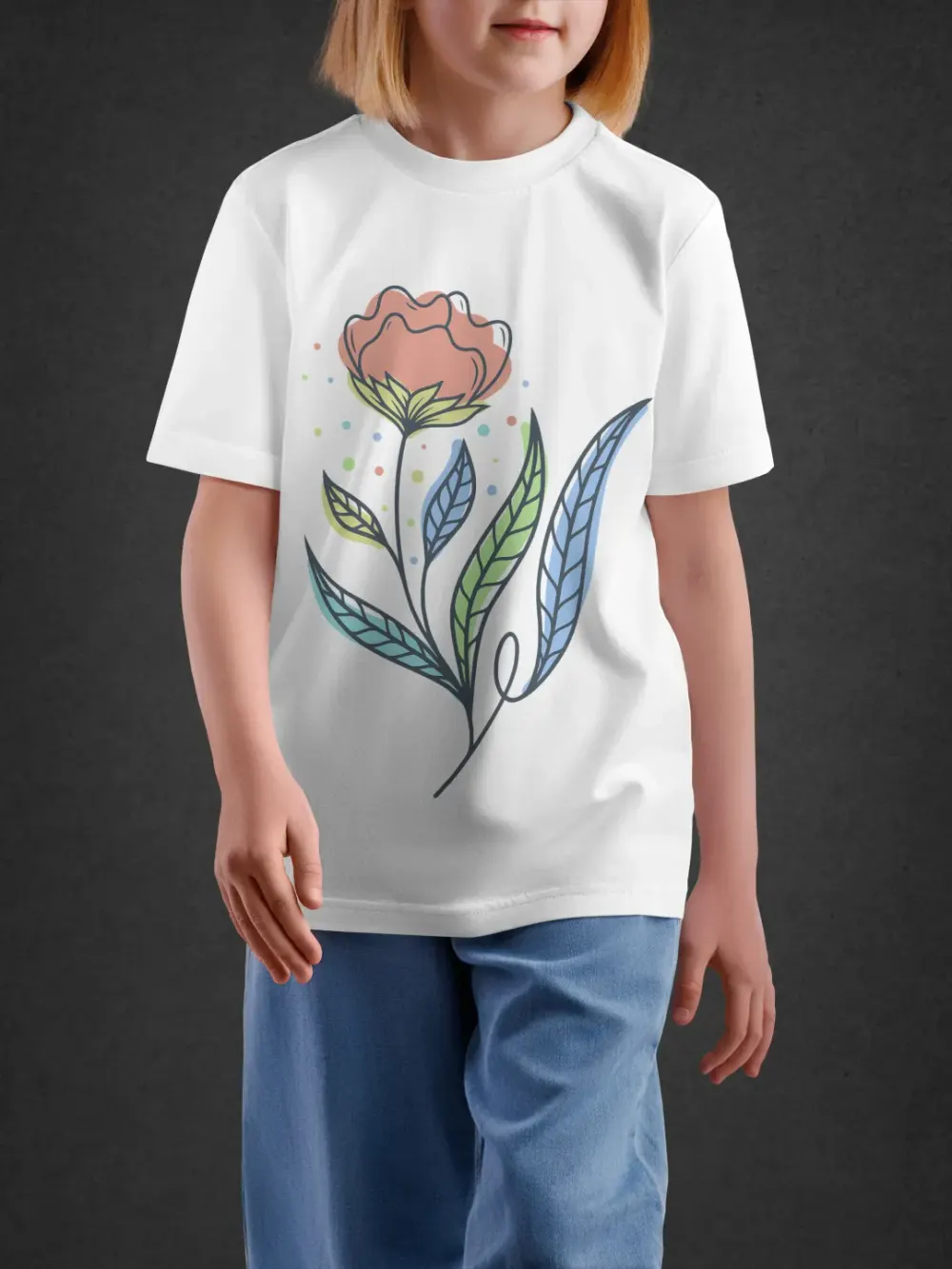 tshirt for girls, Tshirt for Girls Floral Bloom 7-12Y Delight Tee by LAMBLILY