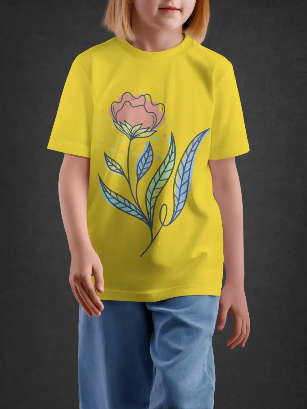 Tshirt for Girls Floral Bloom 7-12Y Delight Tee in Yellow
