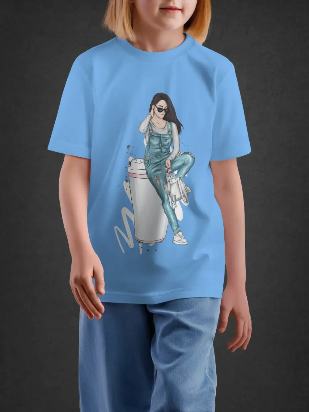 Tshirt for Girls Fashion Diva 11-16Y Trendy Tee in Blue