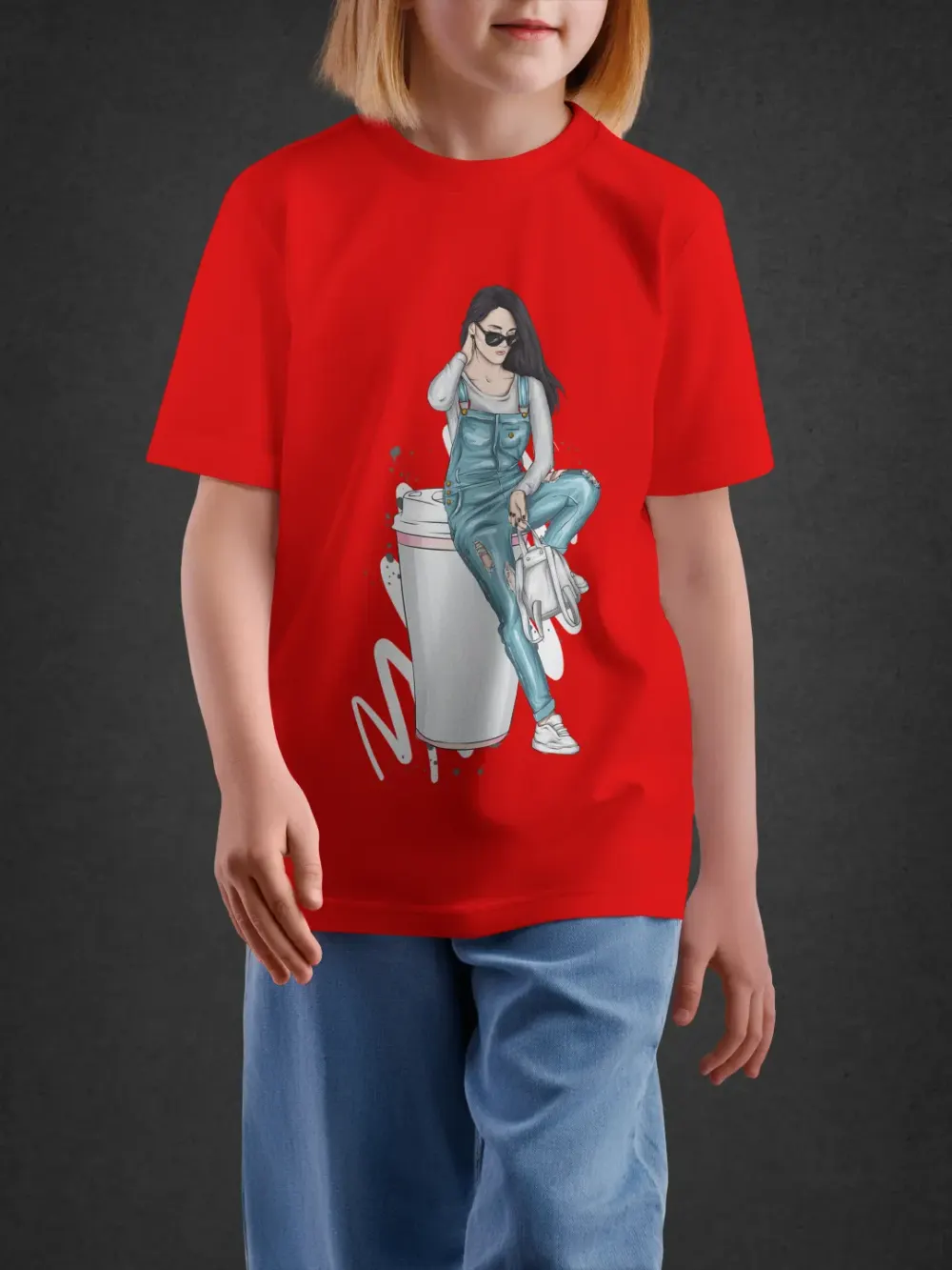 Tshirt for Girls Fashion Diva 11-16Y Trendy Tee in Red