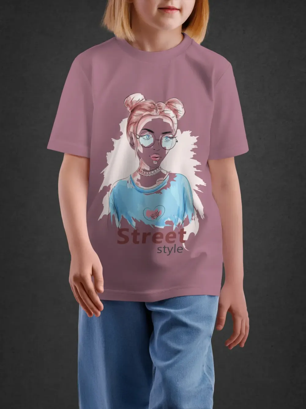 Tshirt for Girls Street Style 11-16Y Trendy Tee in Pink