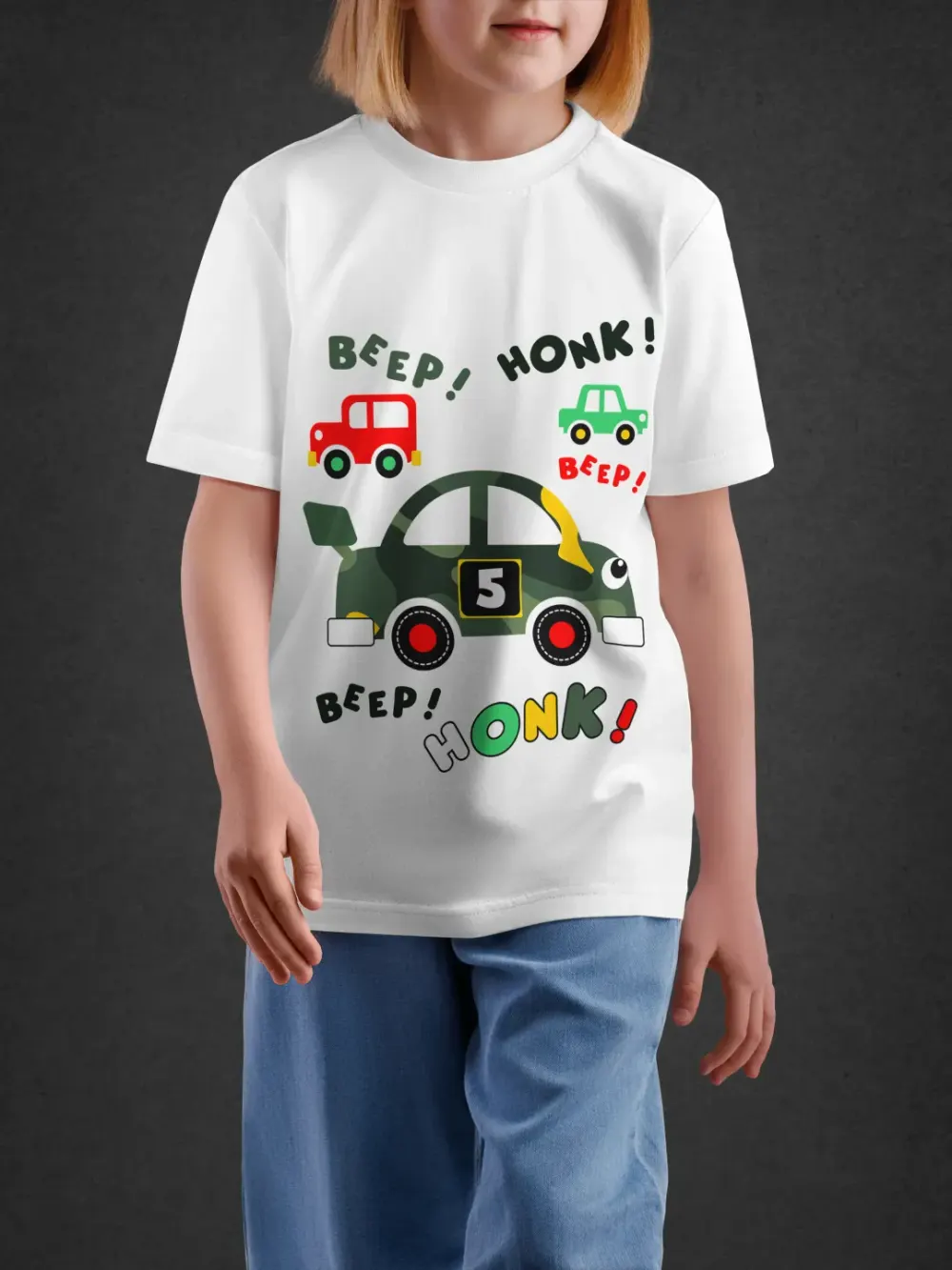 tshirt for kids, Tshirt for Kids Beep Honk 2-6Y Fun Tee by LAMBLILY