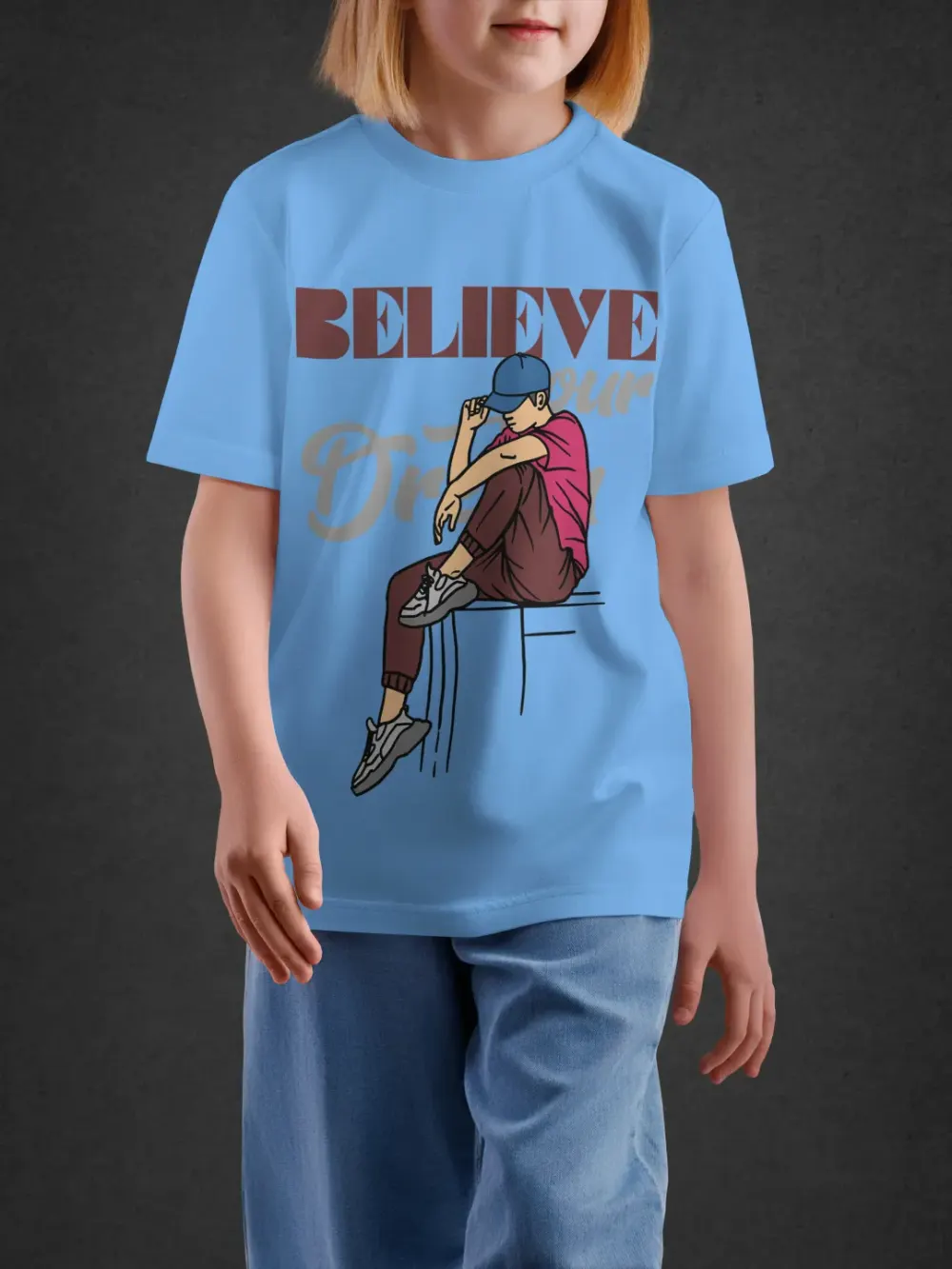Tshirt for Boys Believe 11-16Y Delight Tee in Blue