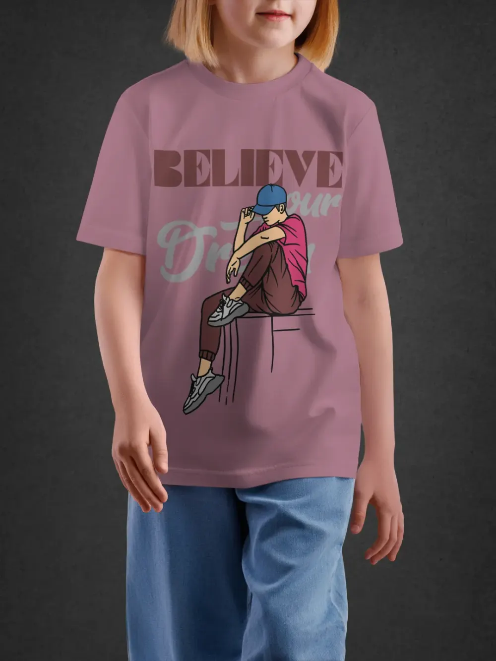 Tshirt for Boys Believe 11-16Y Delight Tee in Pink