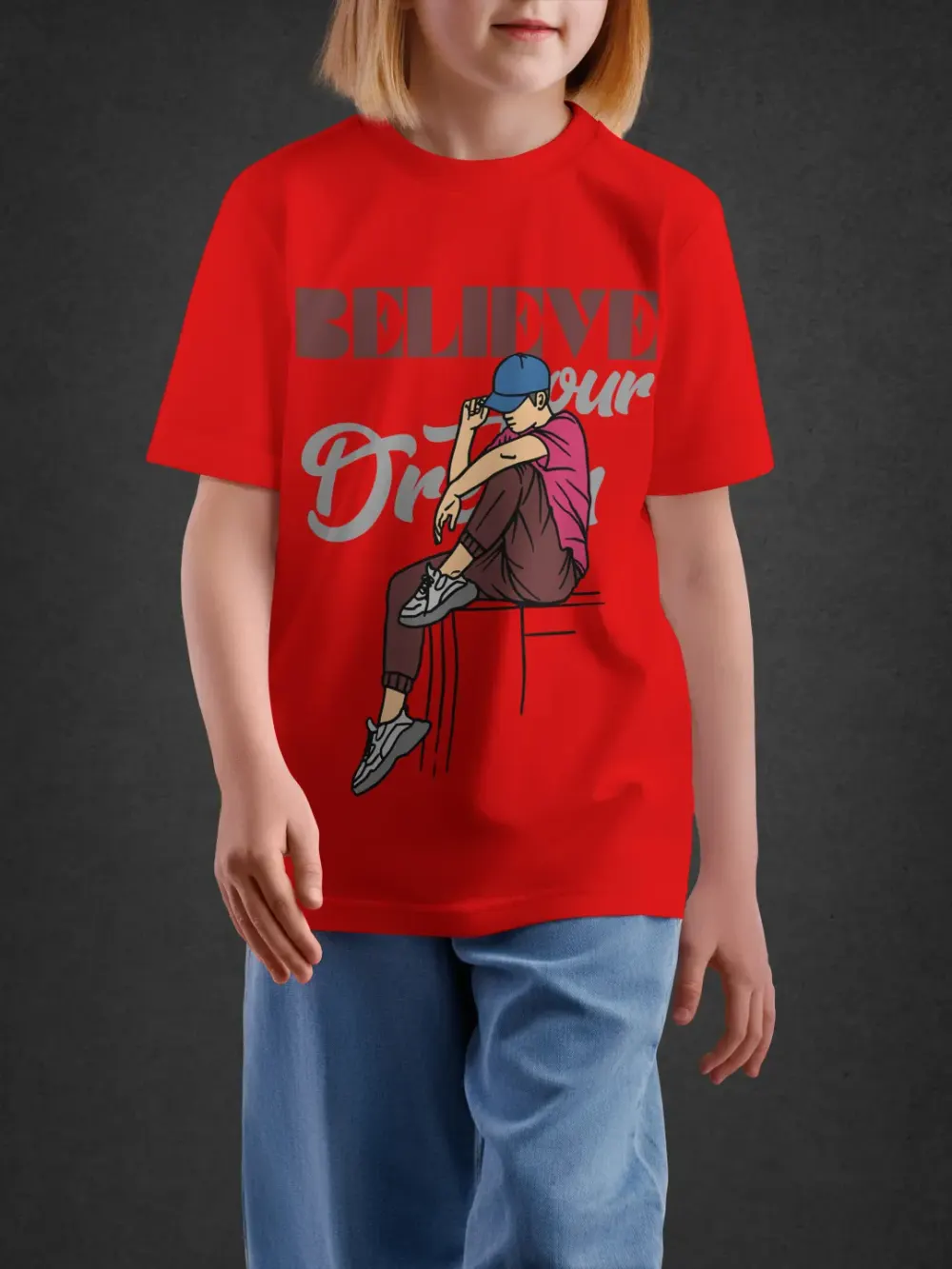 Tshirt for Boys Believe 11-16Y Delight Tee in Red