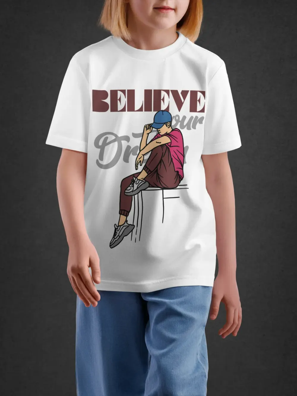 tshirt for boys, Tshirt for Boys Believe 11-16Y Delight Tee by LAMBLILY