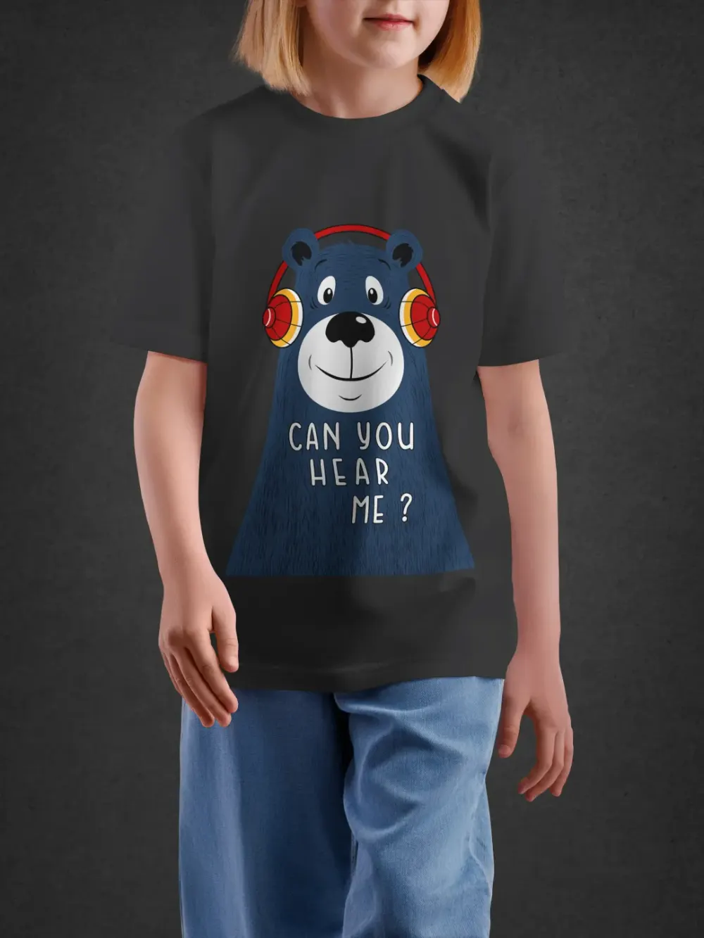 Tshirt for Kids Can You Hear Me 2-6Y Delight Tee in Black