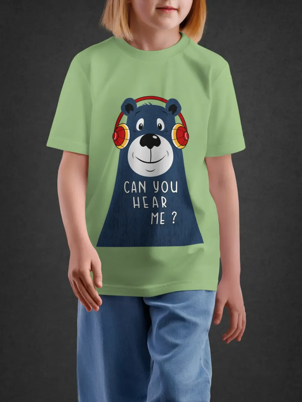 Tshirt for Kids Can You Hear Me 2-6Y Delight Tee in Green