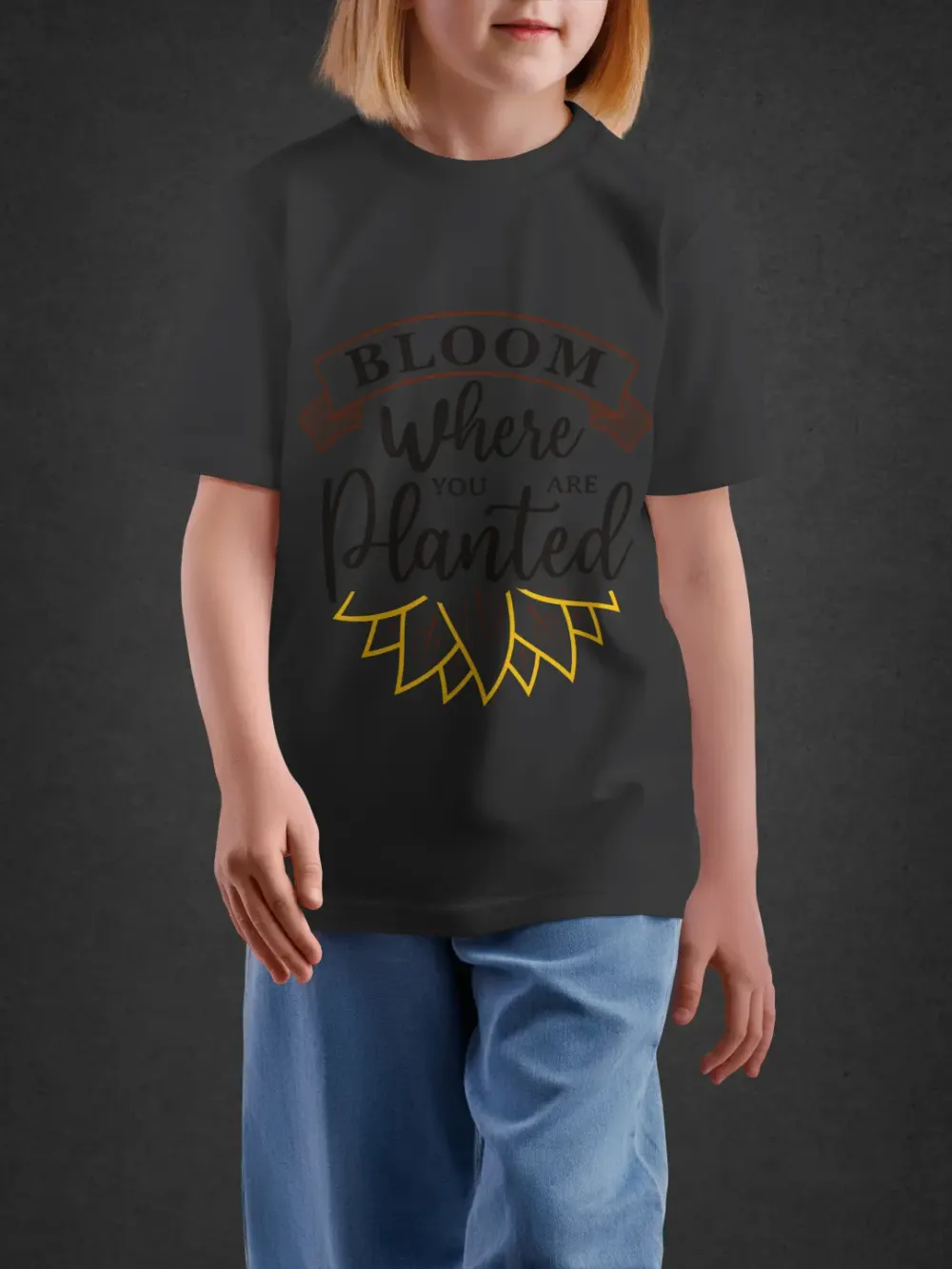 Tshirt for Girls Bloom 11Y-XL Inspiring Tee in Black