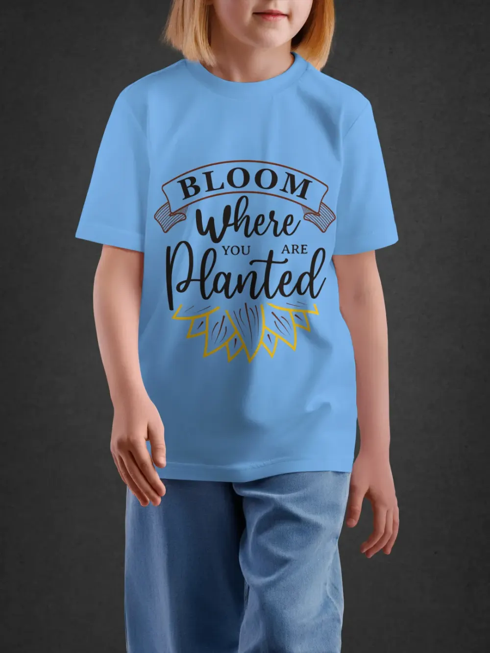 Tshirt for Girls Bloom 11Y-XL Inspiring Tee in Blue