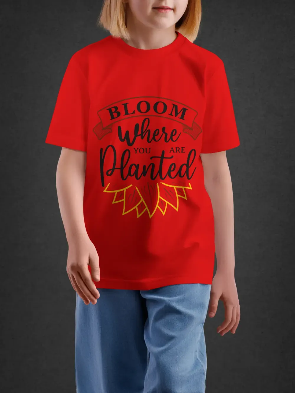 Tshirt for Girls Bloom 11Y-XL Inspiring Tee in Red