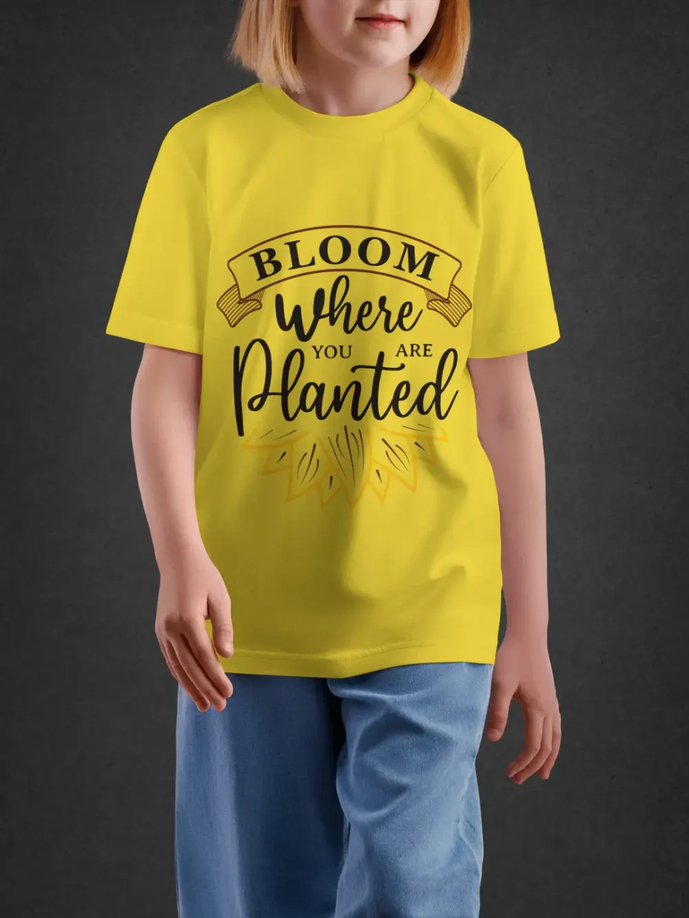 Tshirt for Girls Bloom 11Y-XL Inspiring Tee in Yellow
