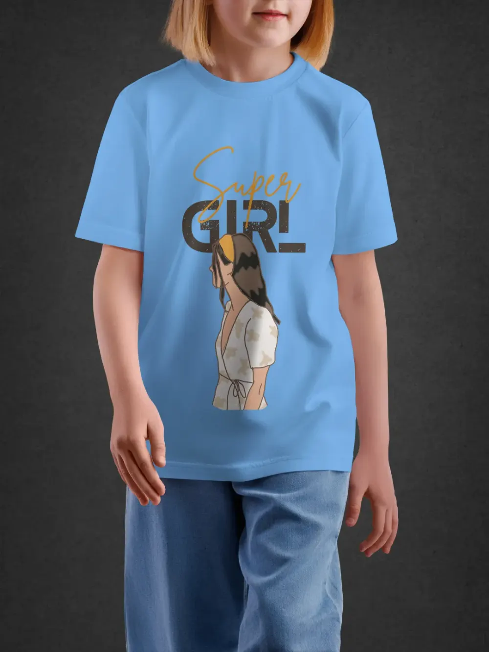 Tshirt for Girls Super Girl 11-16Y Fabulous Tee in Blue
