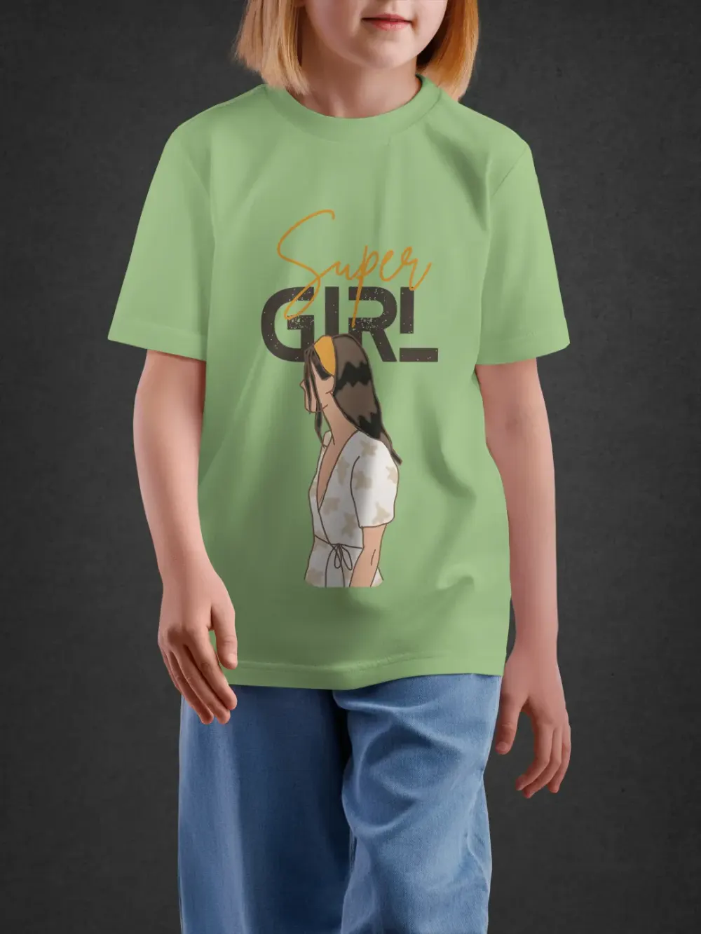 Tshirt for Girls Super Girl 11-16Y Fabulous Tee in Green