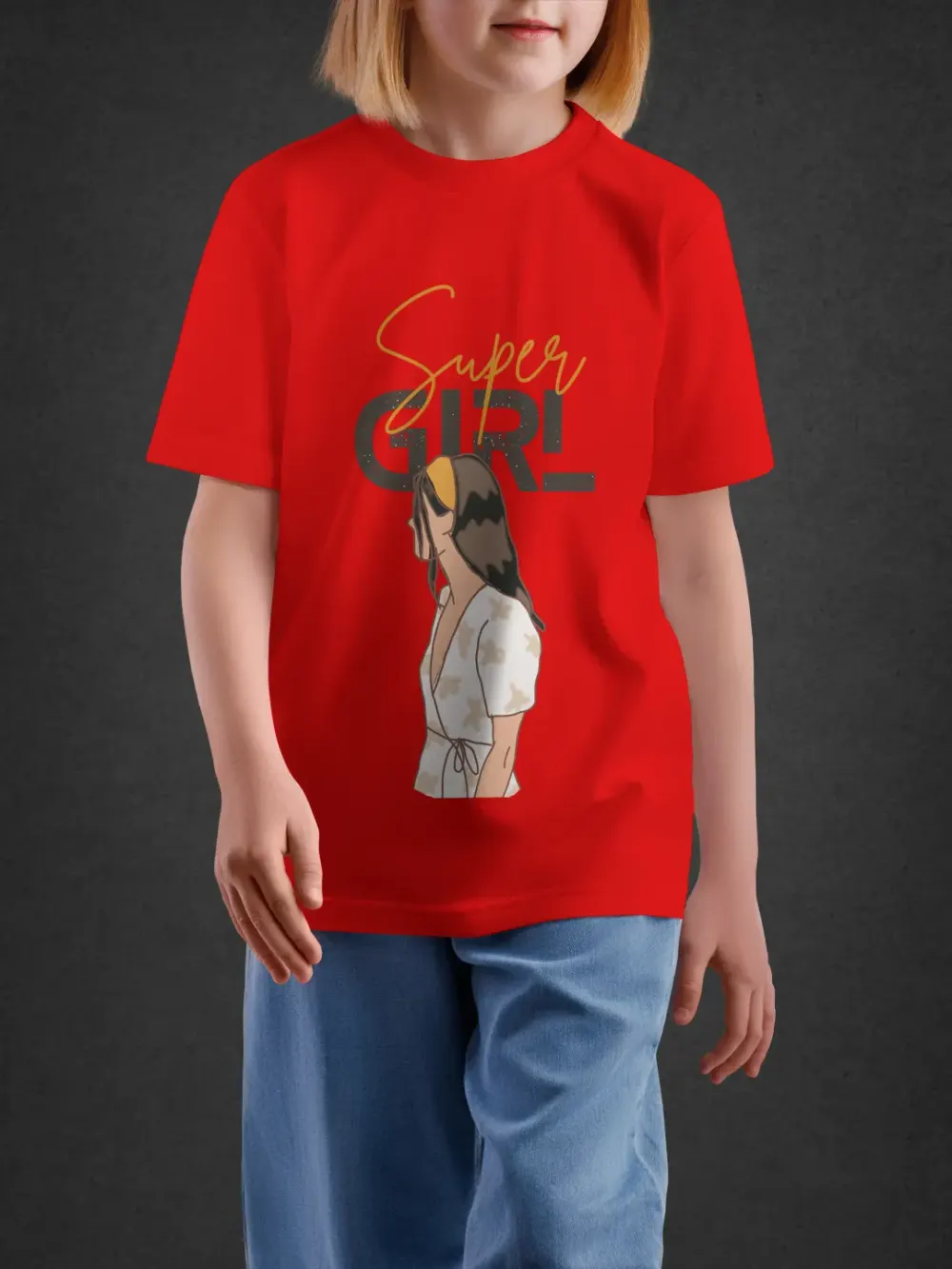Tshirt for Girls Super Girl 11-16Y Fabulous Tee in Red