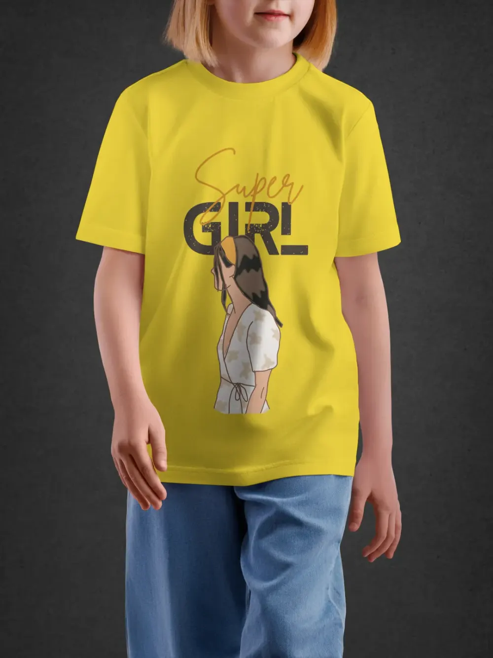 Tshirt for Girls Super Girl 11-16Y Fabulous Tee in Yellow