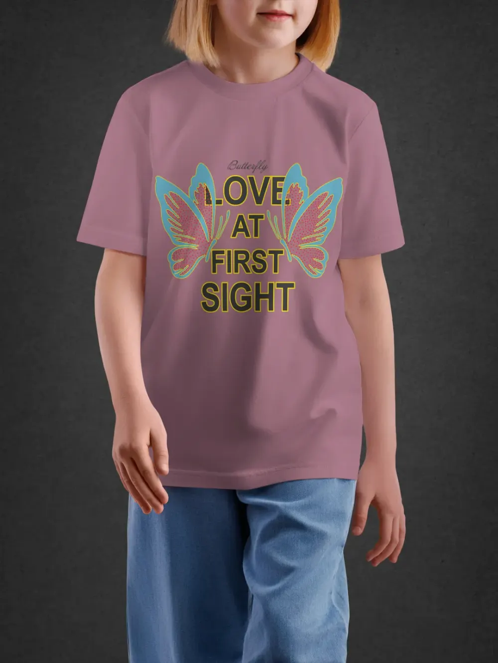 Tshirt for Girls Love At First Sight 7-12Y Lovely Tee in Pink