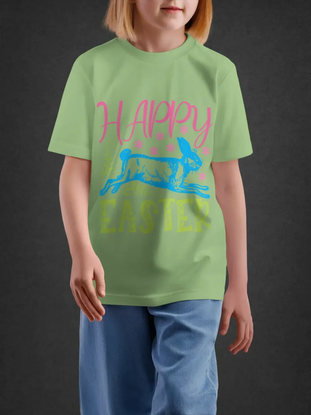 Tshirt for Kids Happy Easter 2-6Y Delight Tee in Green