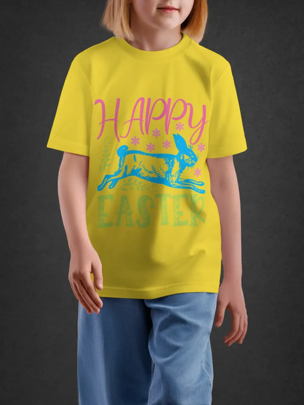 Tshirt for Kids Happy Easter 2-6Y Delight Tee in Yellow