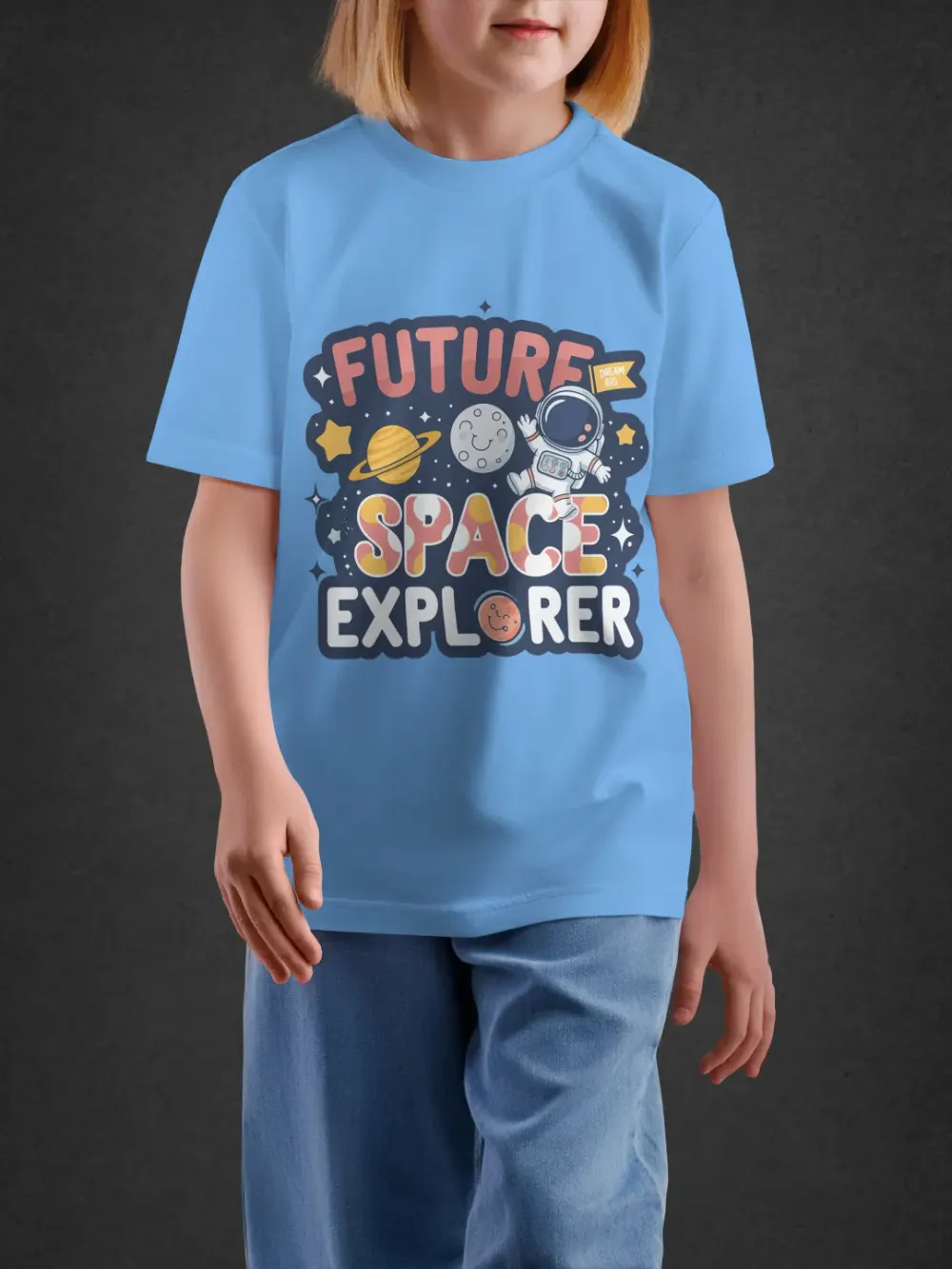 Tshirt for Kids Space Explorer 7-12Y Amazing Tee in Blue