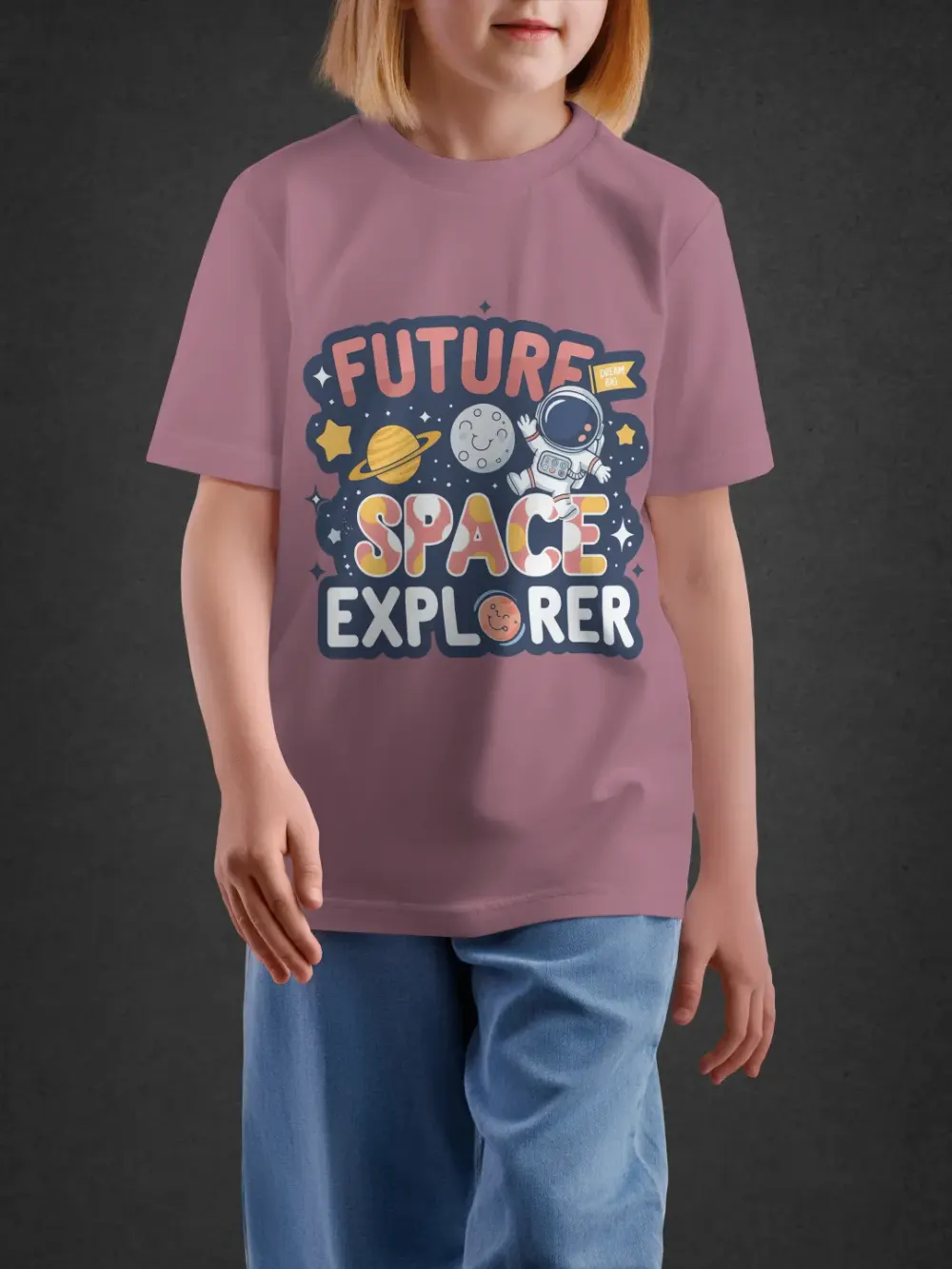 Tshirt for Kids Space Explorer 7-12Y Amazing Tee in Pink