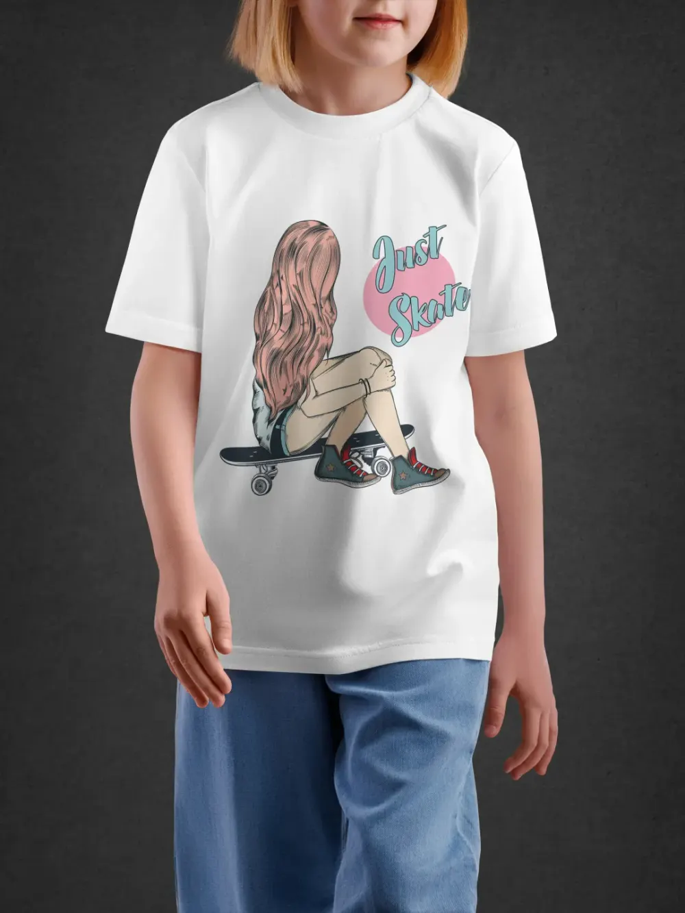 tshirt for girls, Tshirt for Girls Just Skate 11-16Y Trendy Tee by LAMBLILY