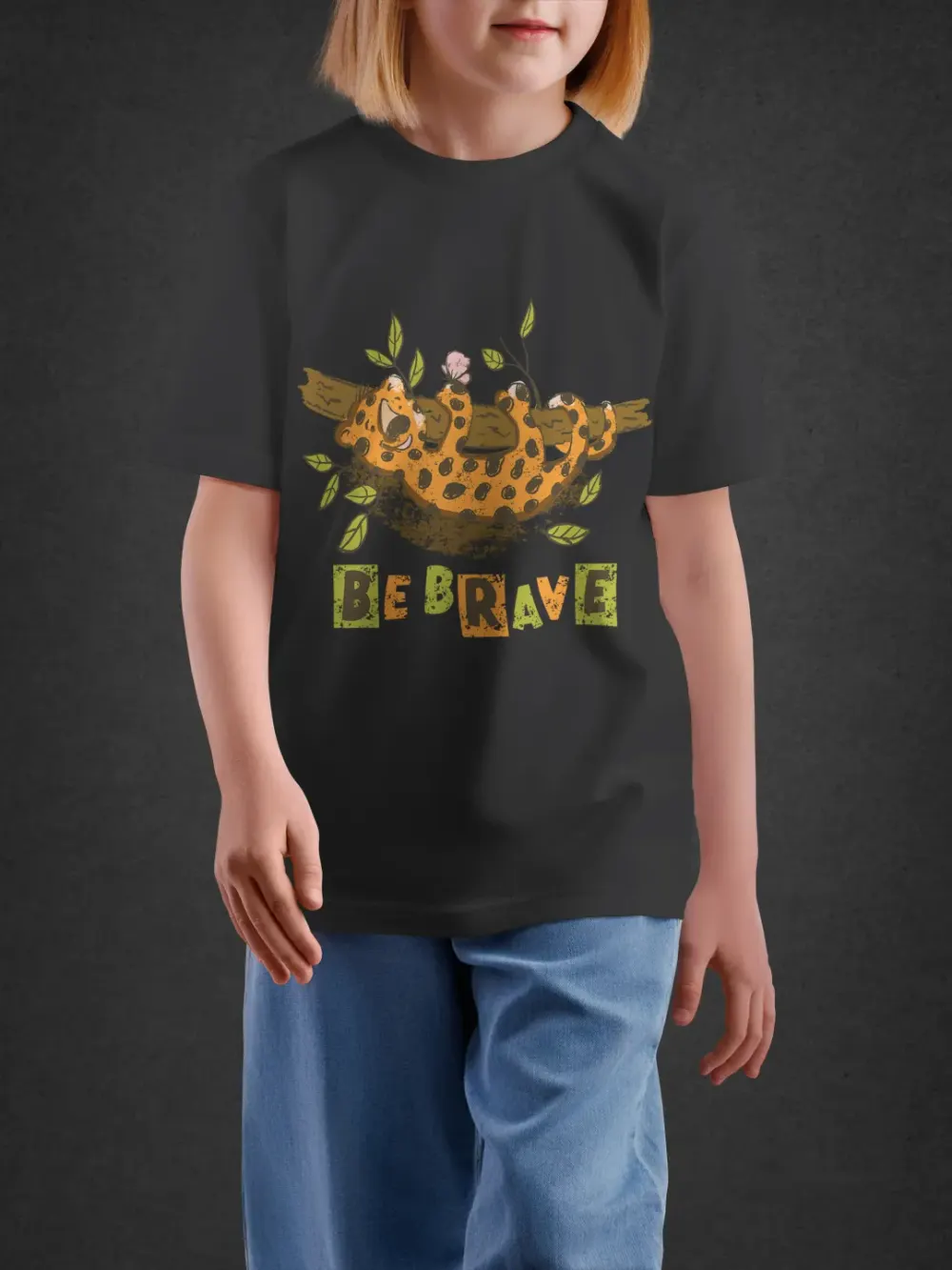 Tshirt for Kids Little Leopard 2-6Y Amazing Tee in Black
