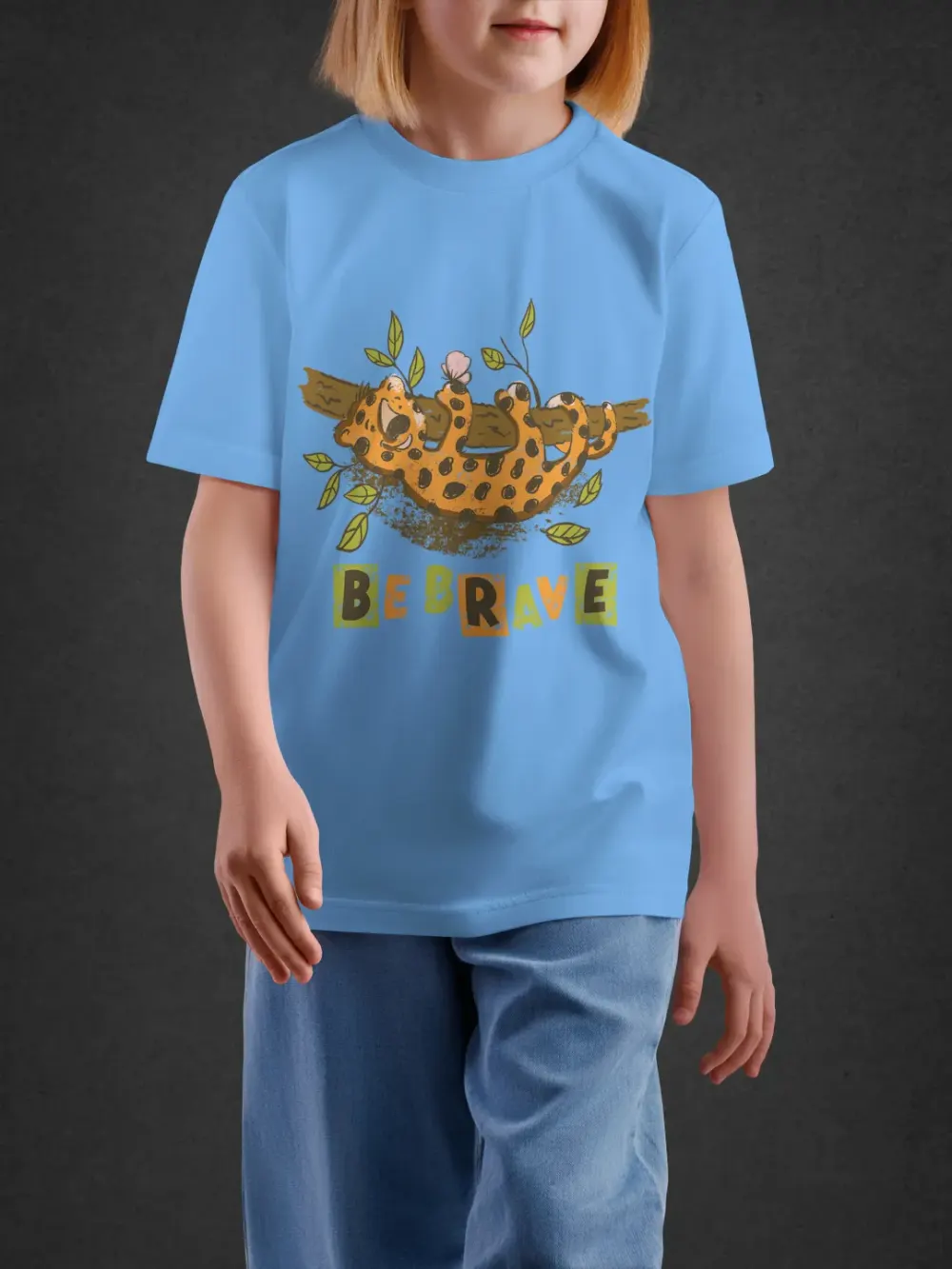 Tshirt for Kids Little Leopard 2-6Y Amazing Tee in Blue