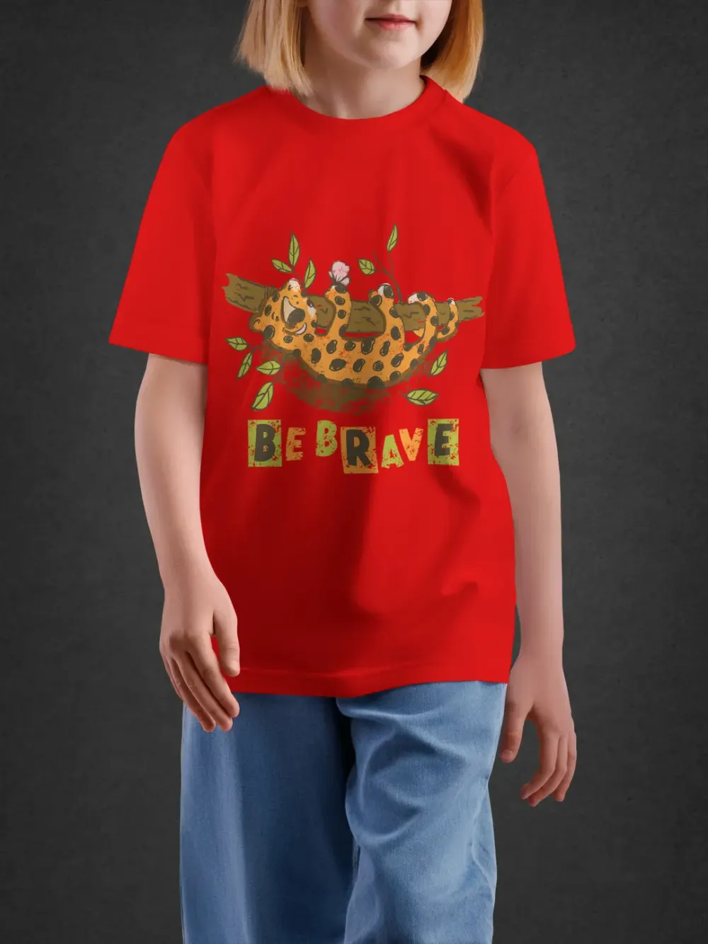 Tshirt for Kids Little Leopard 2-6Y Amazing Tee in Red