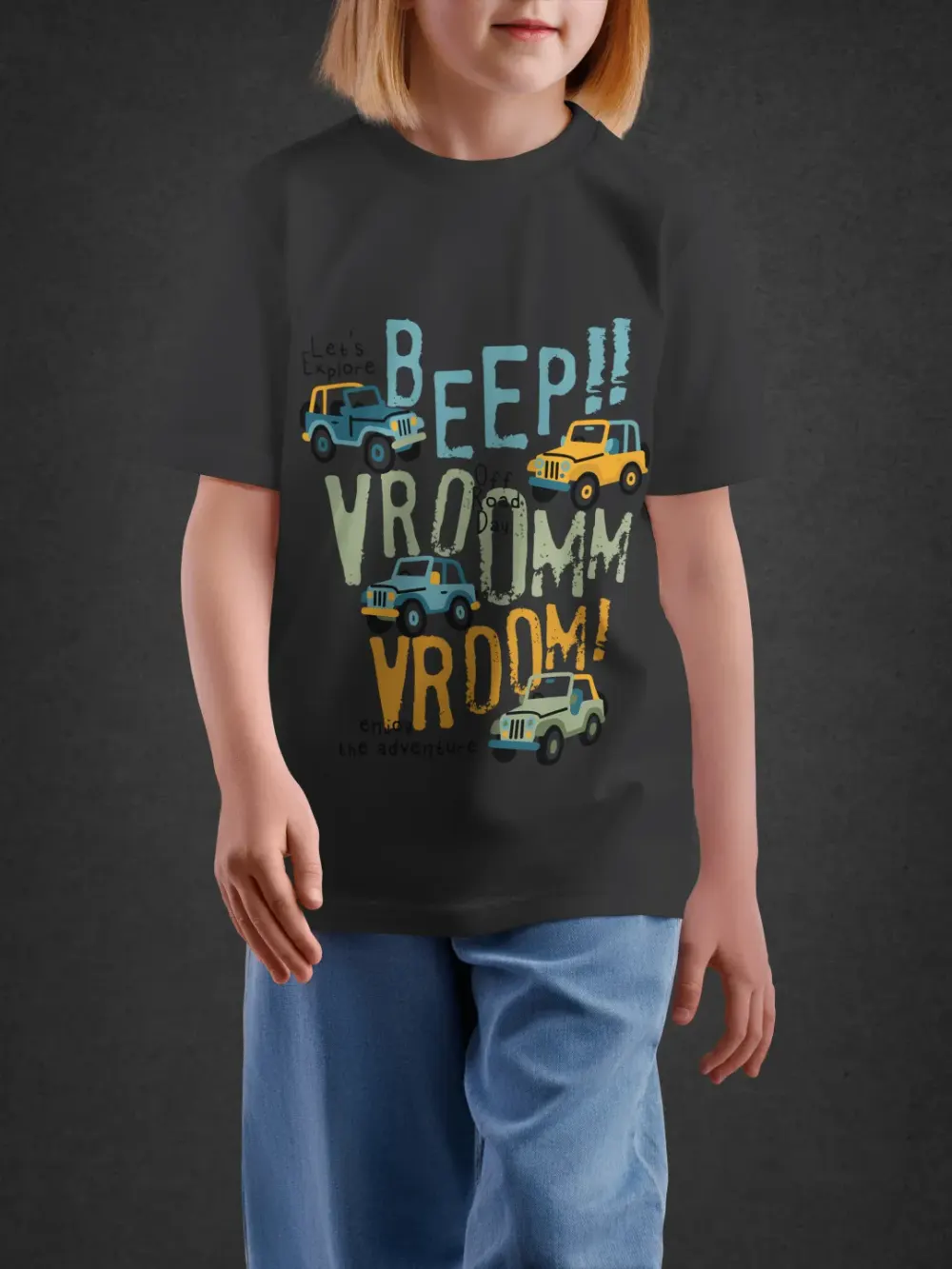 Tshirt for Kids Vroom Vroom 2-6Y Exciting Tee in Black
