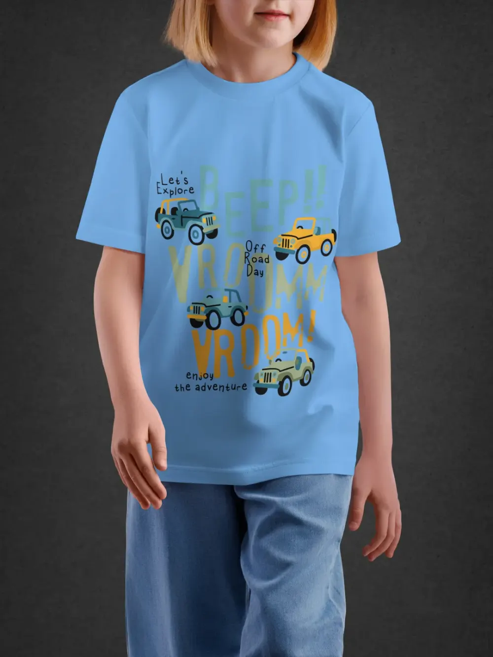 Tshirt for Kids Vroom Vroom 2-6Y Exciting Tee in Blue