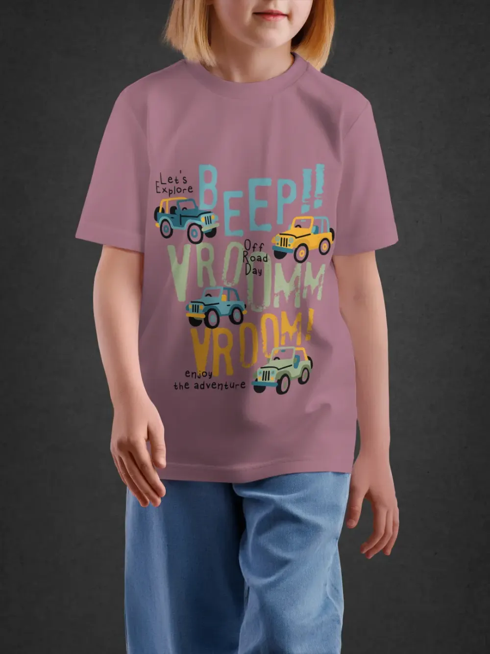 Tshirt for Kids Vroom Vroom 2-6Y Exciting Tee in Pink
