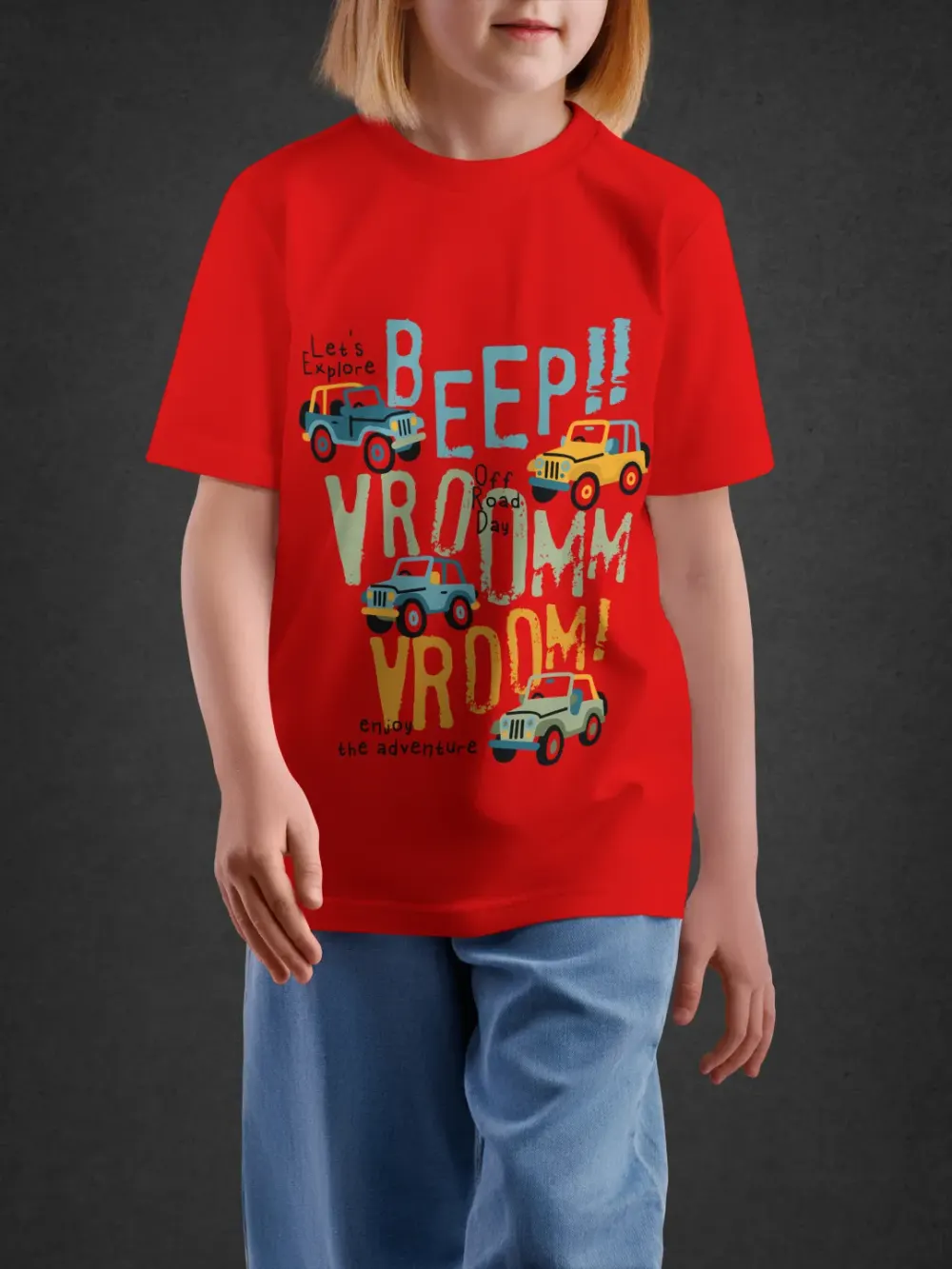 Tshirt for Kids Vroom Vroom 2-6Y Exciting Tee in Red