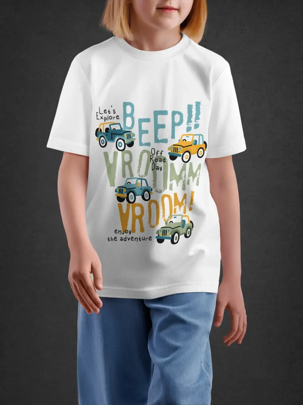 tshirt for kids, Tshirt for Kids Vroom Vroom 2-6Y Exciting Tee by LAMBLILY