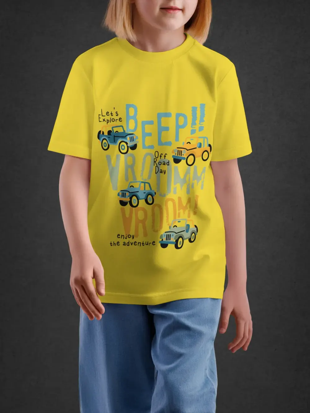 Tshirt for Kids Vroom Vroom 2-6Y Exciting Tee in Yellow