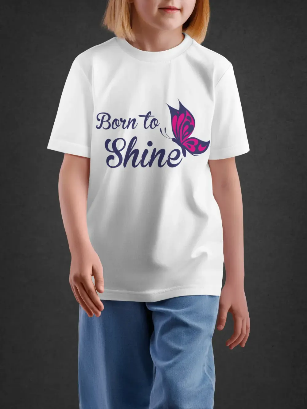 tshirt for girls, Tshirt for Girls Born To Shine 7-12Y Amazing Tee by LAMBLILY