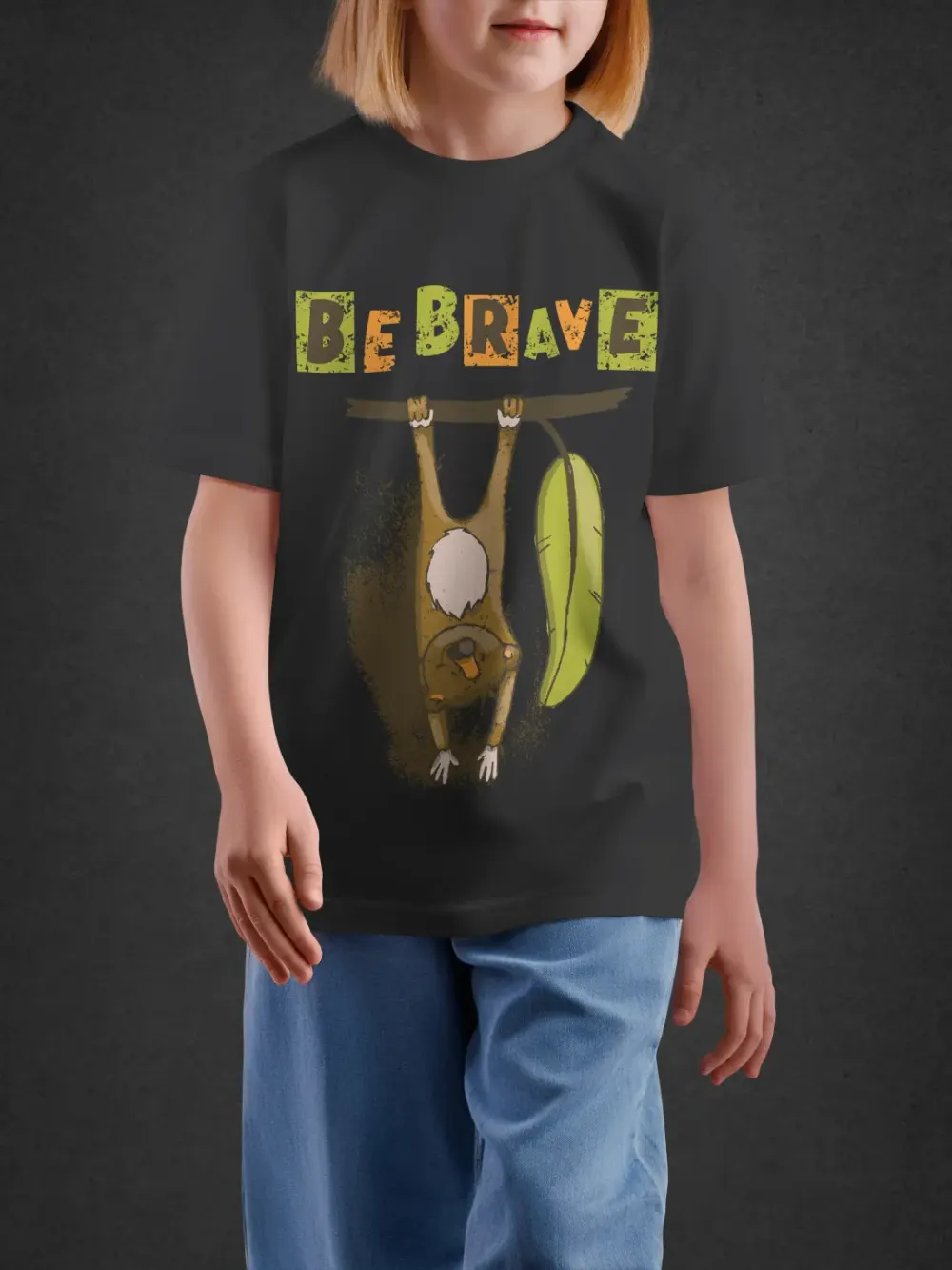 Tshirt for Kids Be Brave 2-6Y Amazing Tee in Black