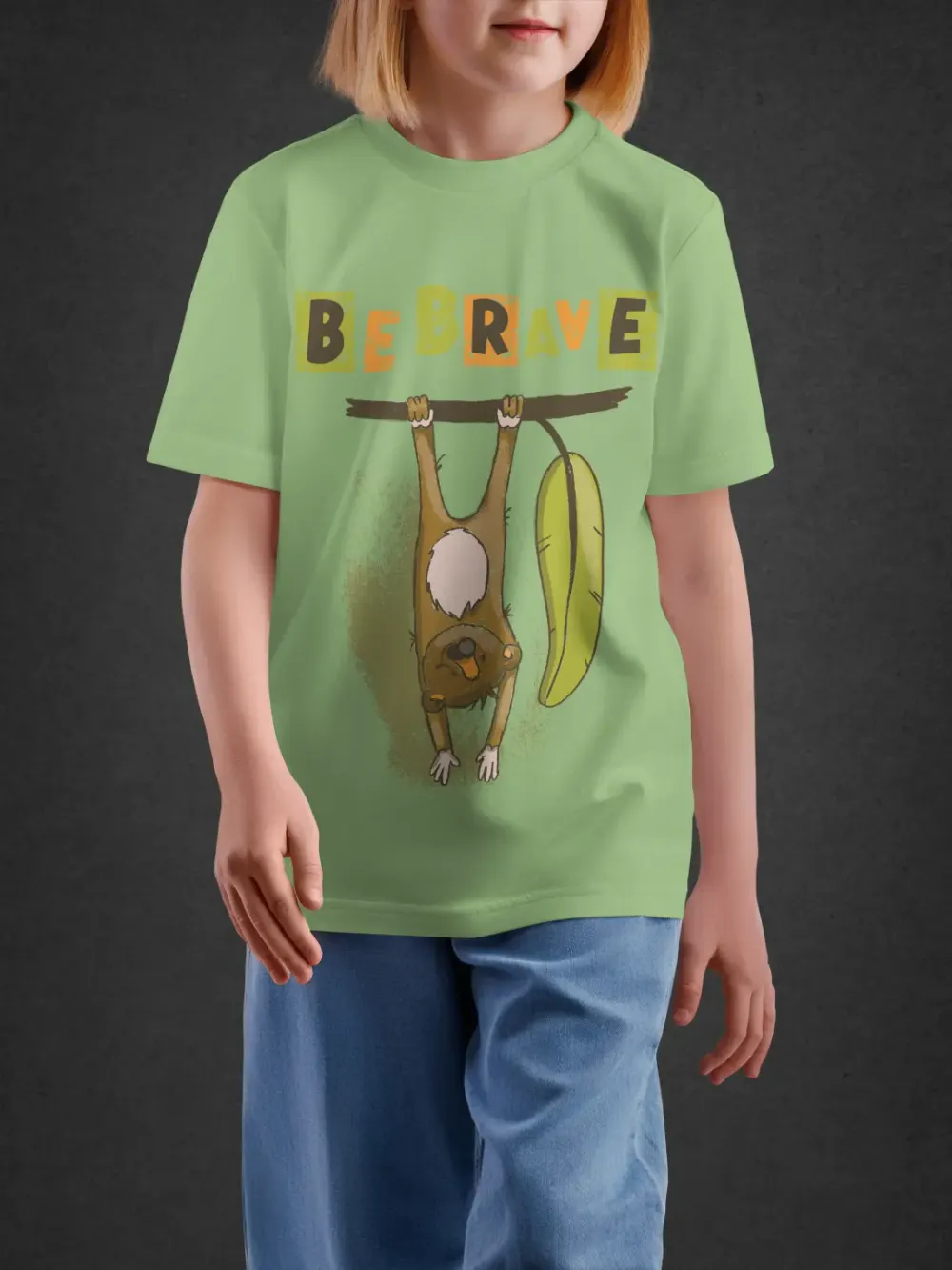 Tshirt for Kids Be Brave 2-6Y Amazing Tee in Green