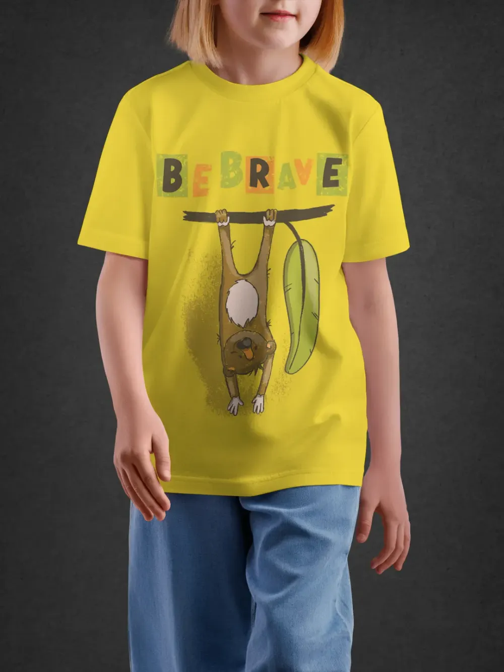 Tshirt for Kids Be Brave 2-6Y Amazing Tee in Yellow