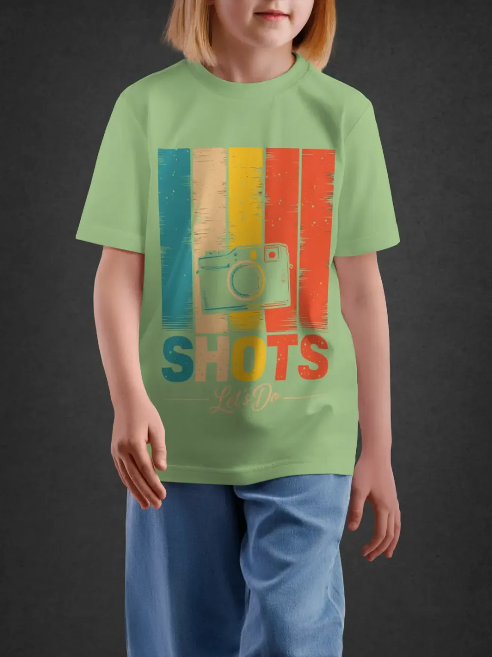 Tshirt for Kids Camera Shots 11-16Y Amazing Tee in Green
