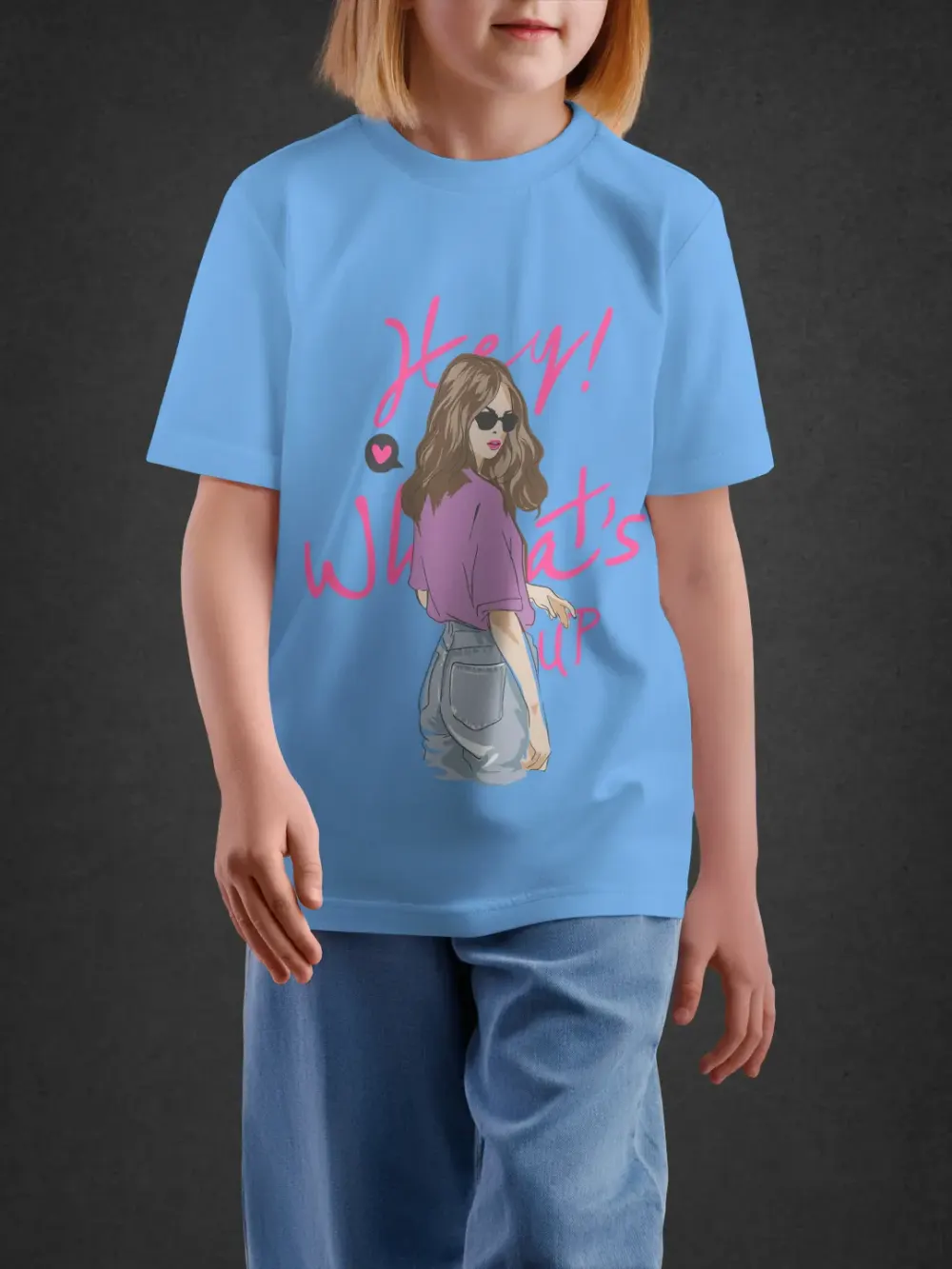 Tshirt for Girls Whats Up 11-16Y Amazing Tee in Blue