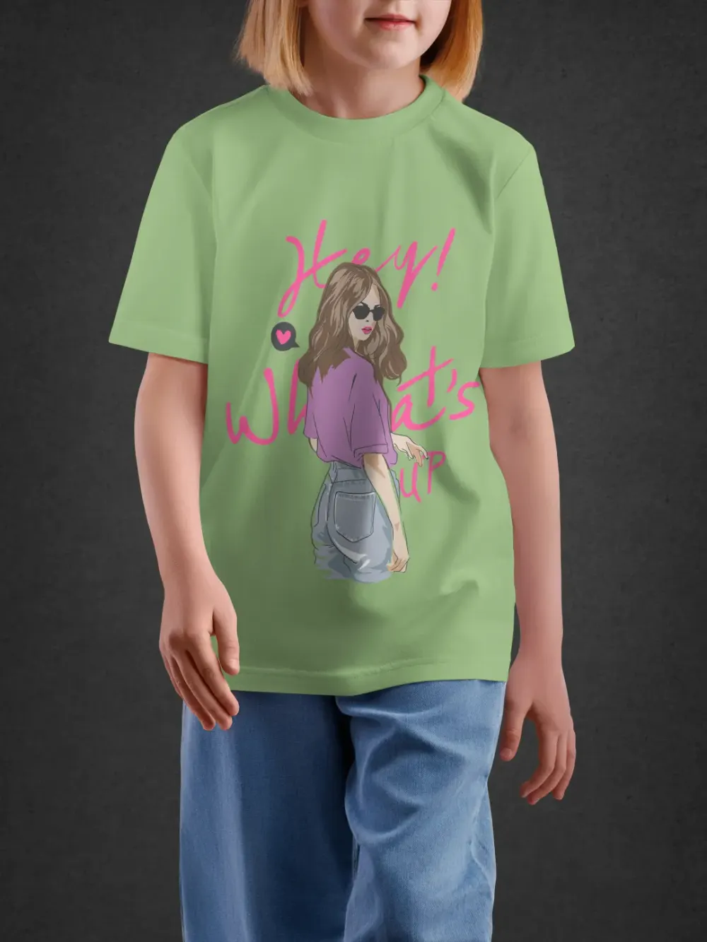 Tshirt for Girls Whats Up 11-16Y Amazing Tee in Green