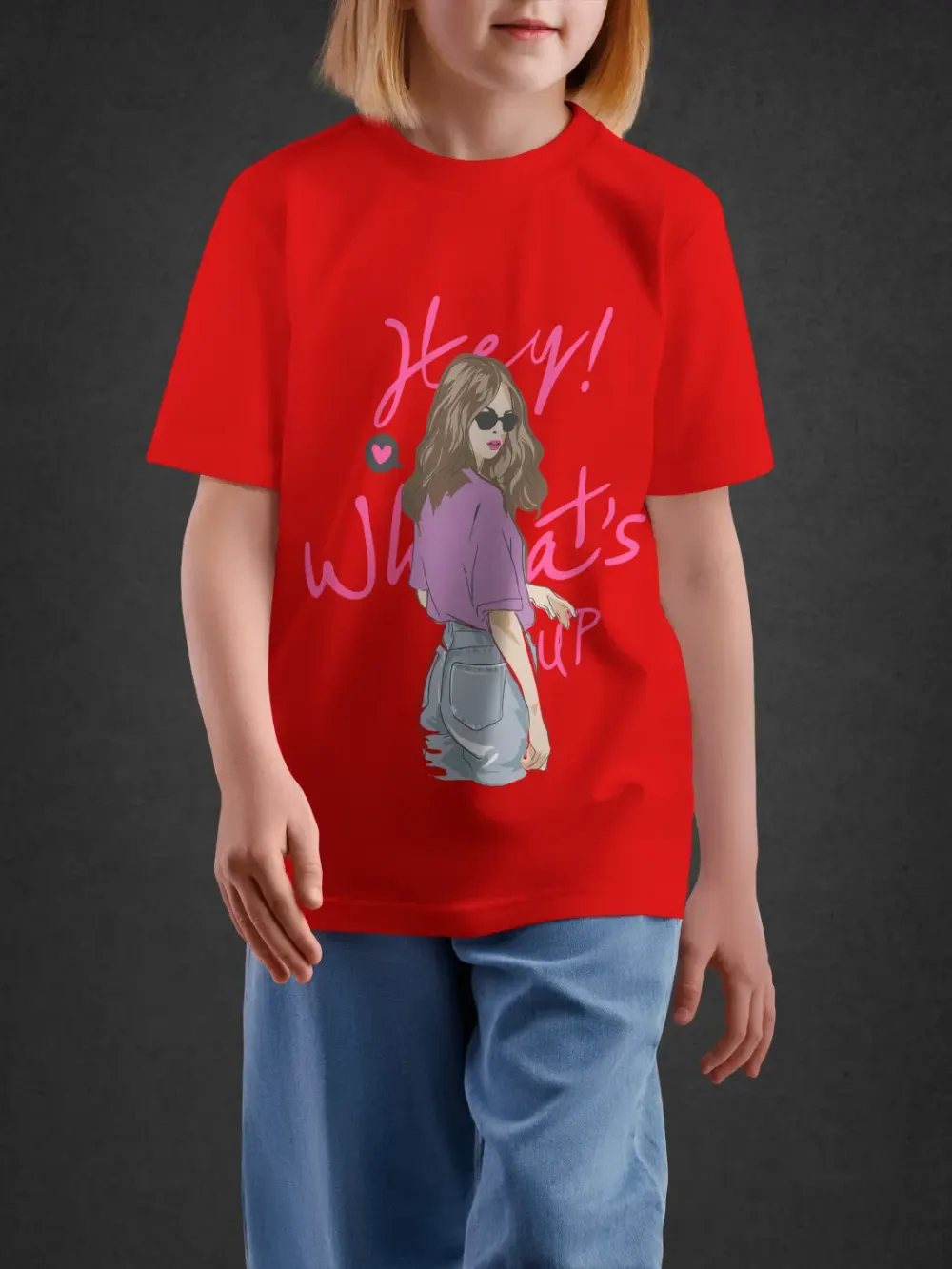 Tshirt for Girls Whats Up 11-16Y Amazing Tee in Red