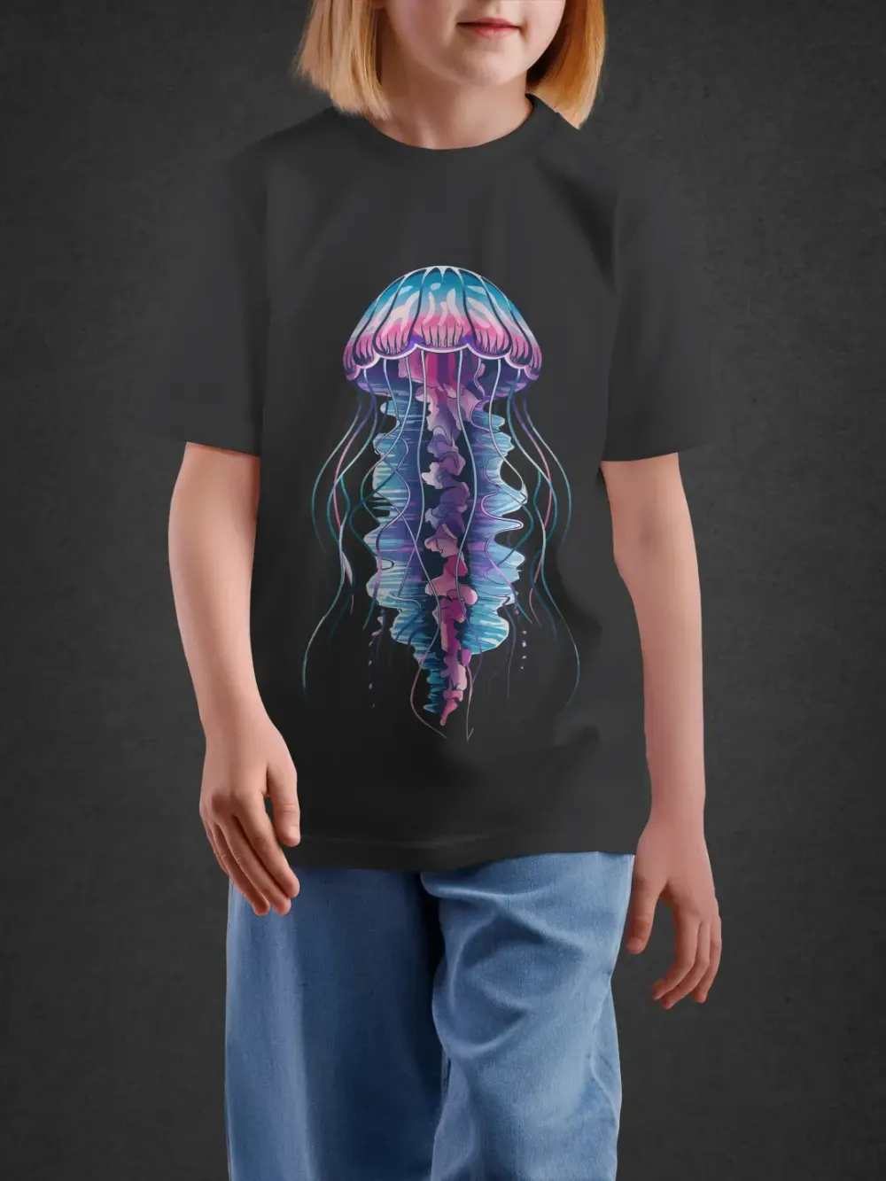 Tshirt for Kids Jellyfish 7-12Y Amazing Tee in Black