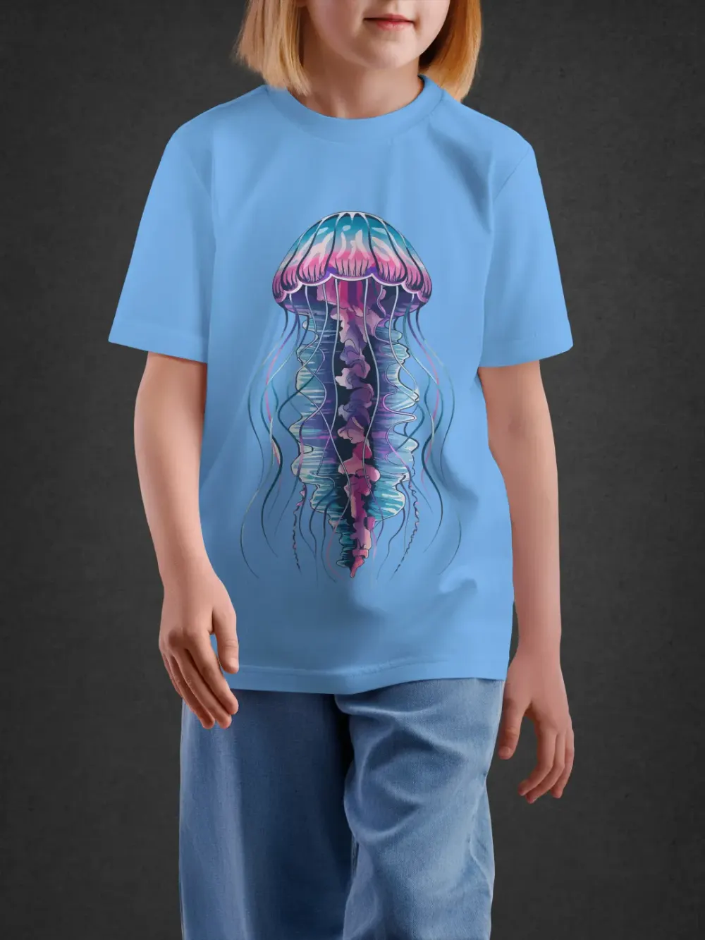 Tshirt for Kids Jellyfish 7-12Y Amazing Tee in Blue